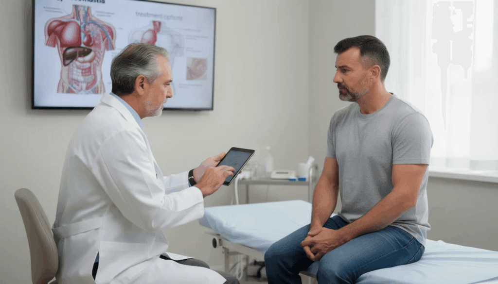 Ai rendering of a man consulting a doctor