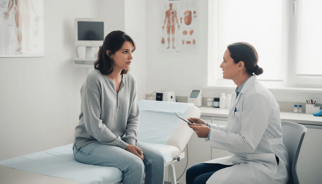 Woman consulting a doctor